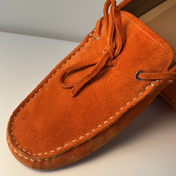 Bally Men’s size 12 shoes. Orange suede. Rubber bottom with Bally Y pattern. - Picture 2 of 13